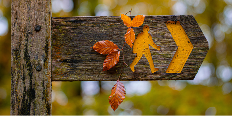 Park sign marking a pathway
